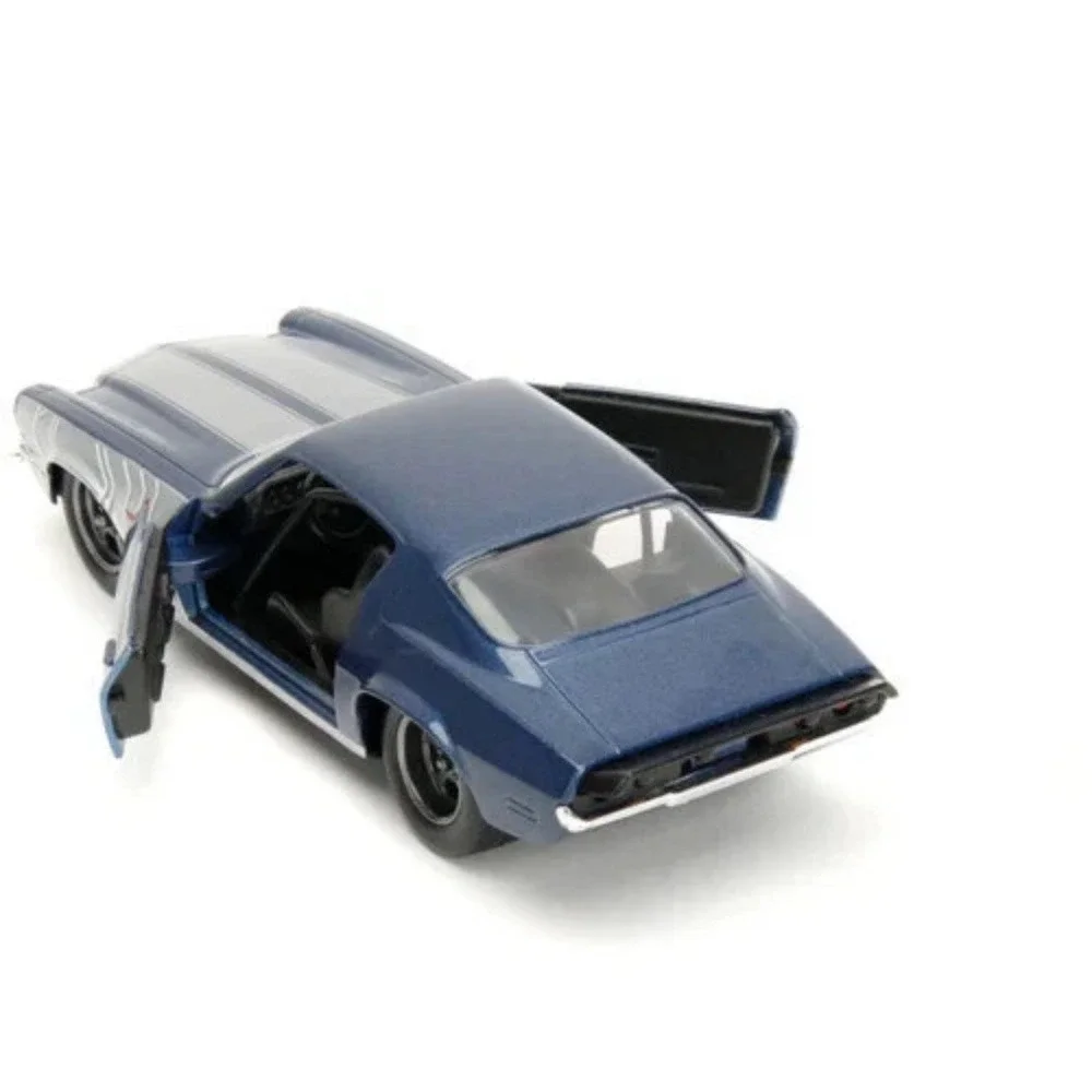 1973 Chevrolet Camaro Dark Blue Metallic with Gray Stripes and Winter Soldier by